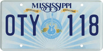 MS license plate OTY118