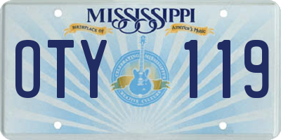 MS license plate OTY119