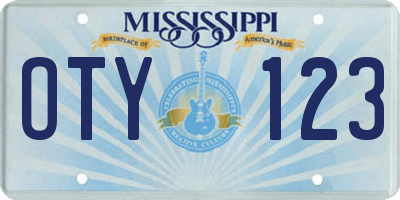MS license plate OTY123
