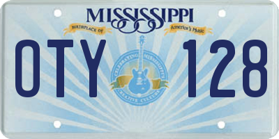 MS license plate OTY128