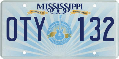 MS license plate OTY132