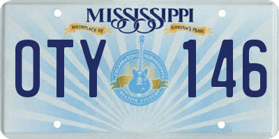 MS license plate OTY146