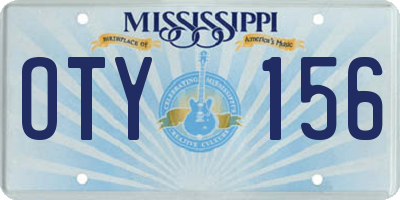 MS license plate OTY156