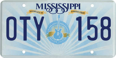 MS license plate OTY158