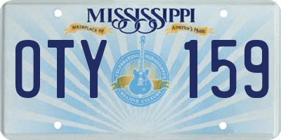 MS license plate OTY159