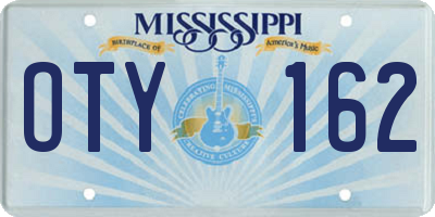 MS license plate OTY162
