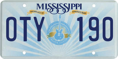 MS license plate OTY190