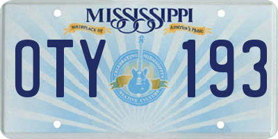 MS license plate OTY193