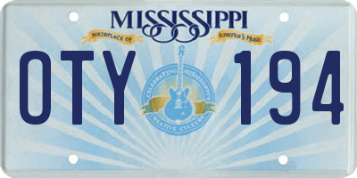 MS license plate OTY194