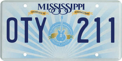 MS license plate OTY211