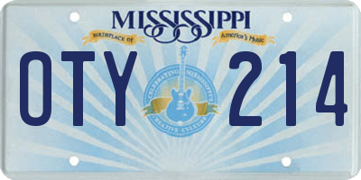 MS license plate OTY214