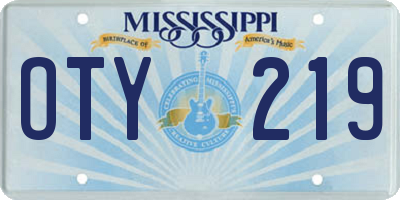 MS license plate OTY219