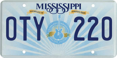 MS license plate OTY220