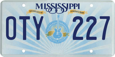 MS license plate OTY227