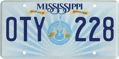 MS license plate OTY228