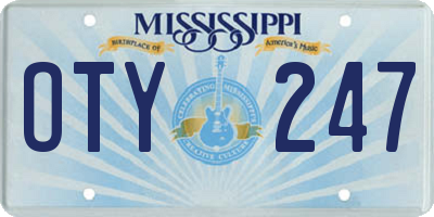 MS license plate OTY247
