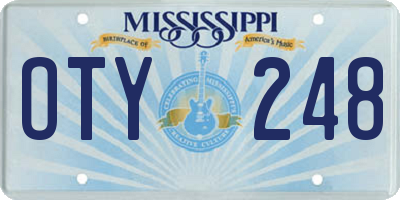MS license plate OTY248