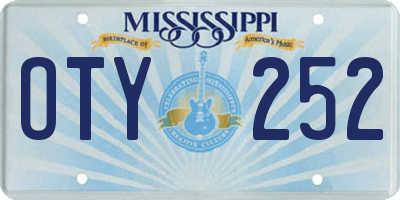 MS license plate OTY252