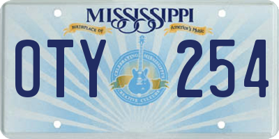 MS license plate OTY254