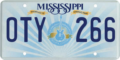 MS license plate OTY266