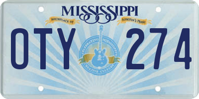 MS license plate OTY274