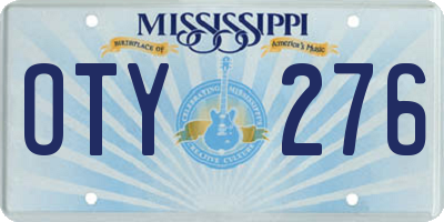 MS license plate OTY276