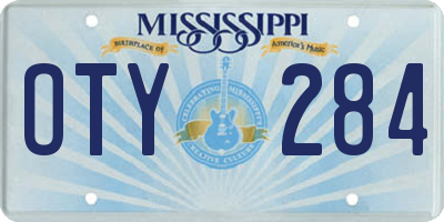 MS license plate OTY284
