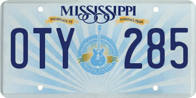 MS license plate OTY285