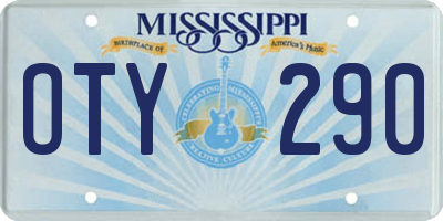 MS license plate OTY290