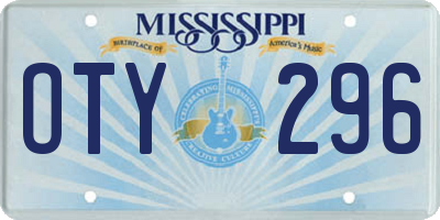 MS license plate OTY296