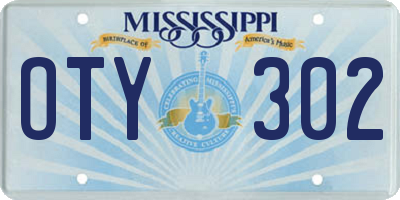MS license plate OTY302