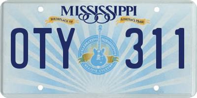 MS license plate OTY311