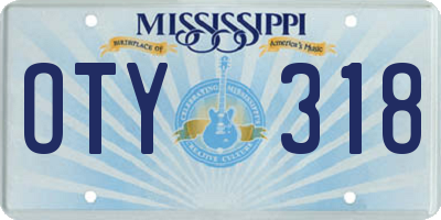 MS license plate OTY318