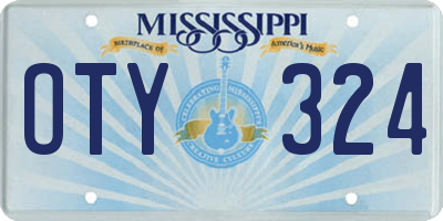 MS license plate OTY324