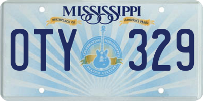 MS license plate OTY329