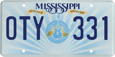 MS license plate OTY331