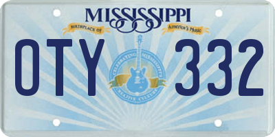 MS license plate OTY332
