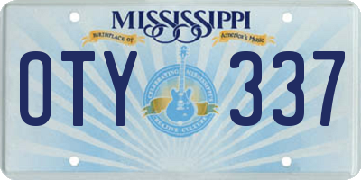 MS license plate OTY337