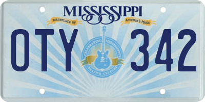 MS license plate OTY342