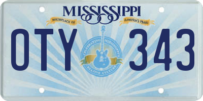 MS license plate OTY343