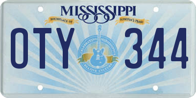 MS license plate OTY344
