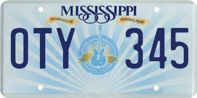 MS license plate OTY345
