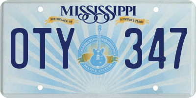 MS license plate OTY347