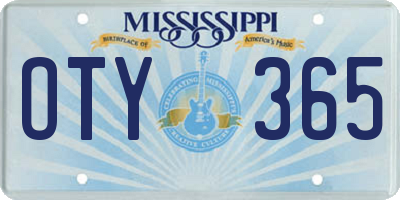 MS license plate OTY365