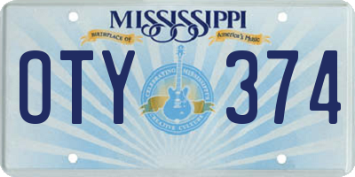 MS license plate OTY374