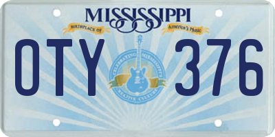 MS license plate OTY376