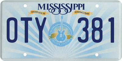 MS license plate OTY381