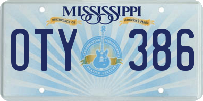 MS license plate OTY386