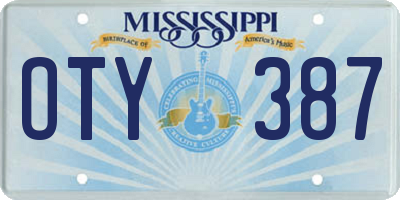 MS license plate OTY387