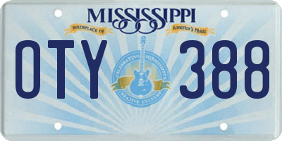 MS license plate OTY388